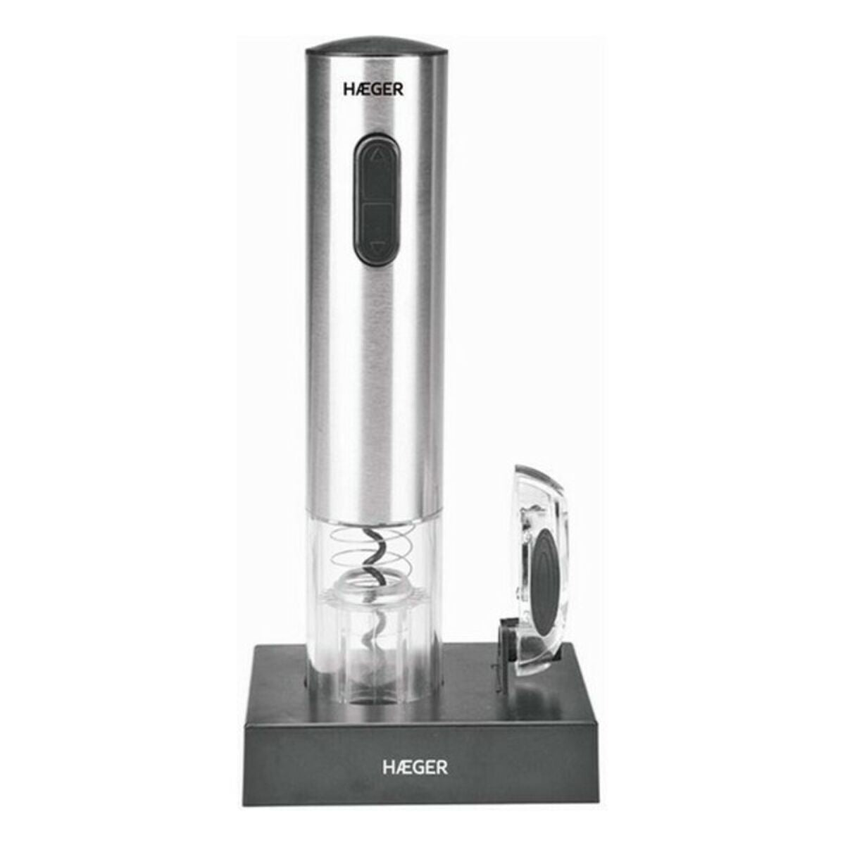 Electric corkscrew from Bigbuy Haeger Lucca pack, rechargeable kitchen tool with a sleek design for opening wine bottles easily.