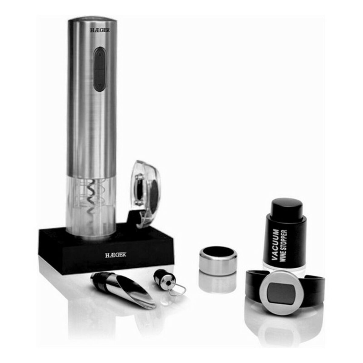 Rechargeable electric corkscrew by Bigbuy with sleek design, perfect for opening wine bottles effortlessly in the kitchen.