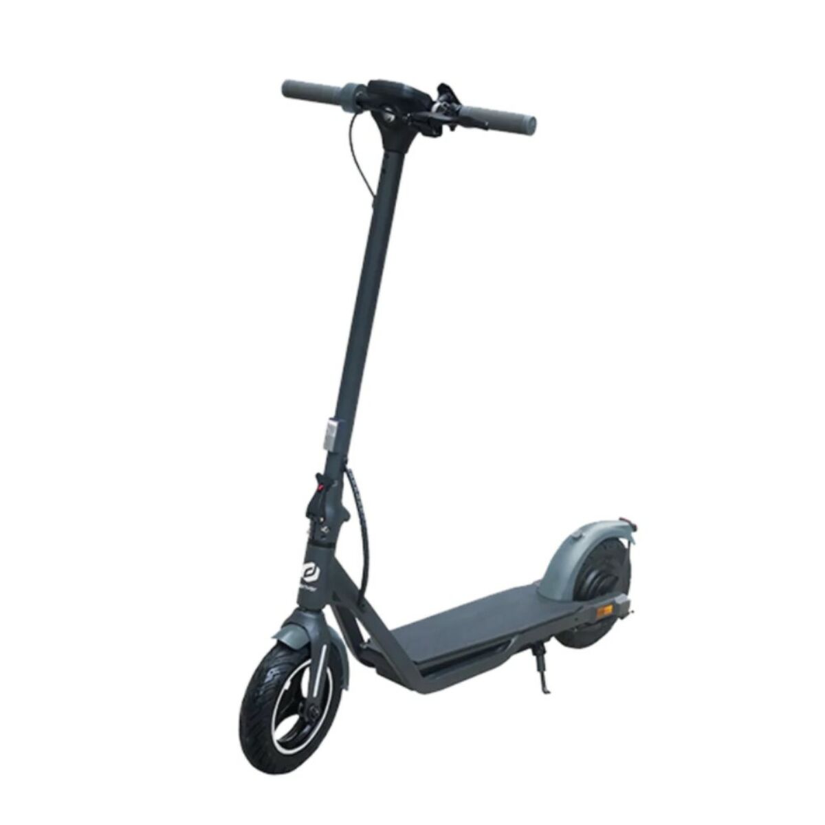 Electric scooter from Denver Electronics with 450W motor, black design, showing handlebars and wheels, suitable for urban commuting.