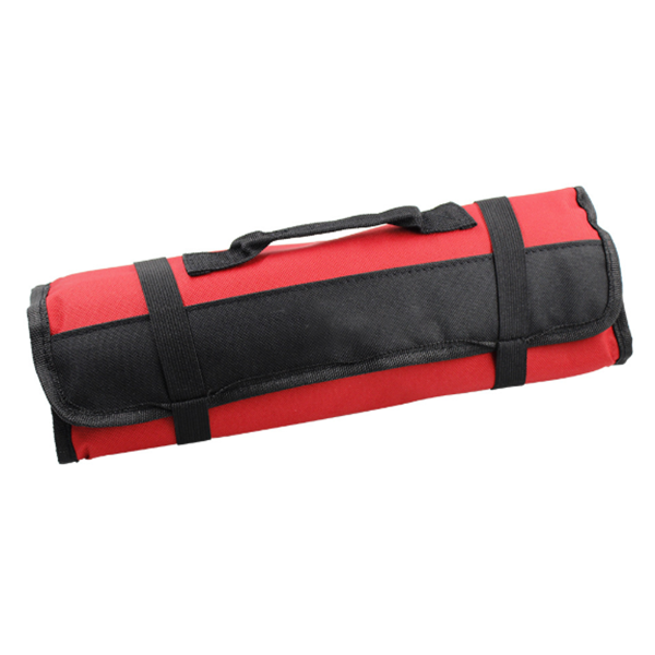 Maroon Asteria portable multifunctional reel type hardware tool bag, tote style with multiple compartments for tools and accessories.