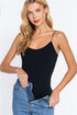 Seamless ribbed round neck cami bodysuit by Jade Icarus, designed for active wear, in a fitted, lightweight style.