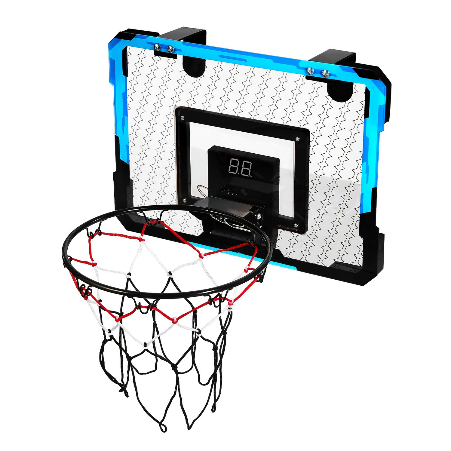 Start2Finish VEVOR Kids Indoor Basketball Hoop with electronic scoreboard, LED lights, scoring, music, and over-the-door design