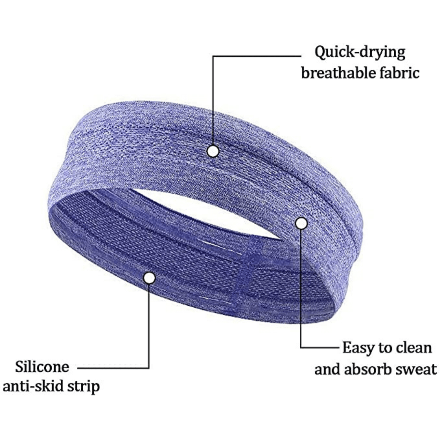 Black Lavender cardio cross-training headband, moisture-wicking headgear designed for workout and fitness activities.