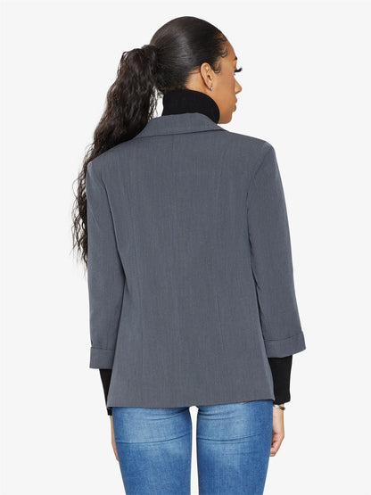 Rose Eleusis Edge To Edge Blazer, stylish women’s jacket with a tailored fit and classic lapel, shown on a white background.