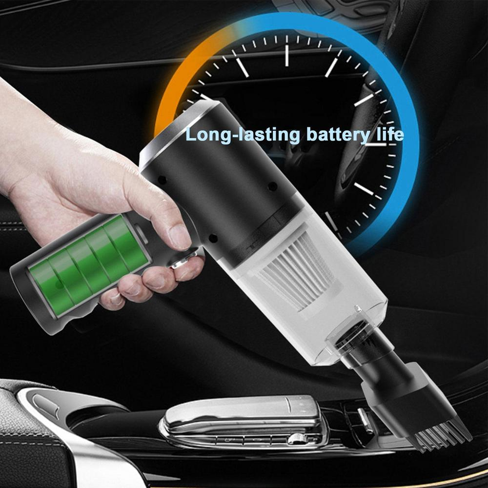 Puce Gaia 120W cordless handheld vacuum cleaner for cars, compact mini portable design for quick cleaning and auto use.