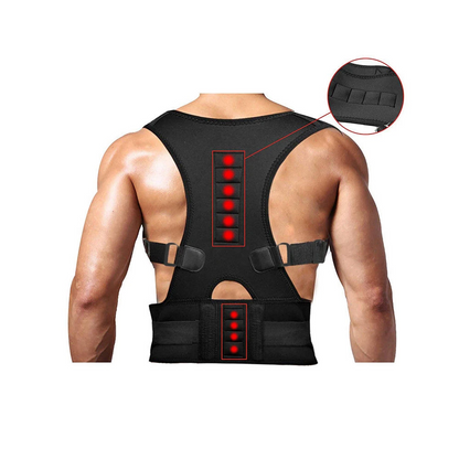 Puce Gaia posture corrector support belt with magnetic back and shoulder brace for improved posture and comfort.