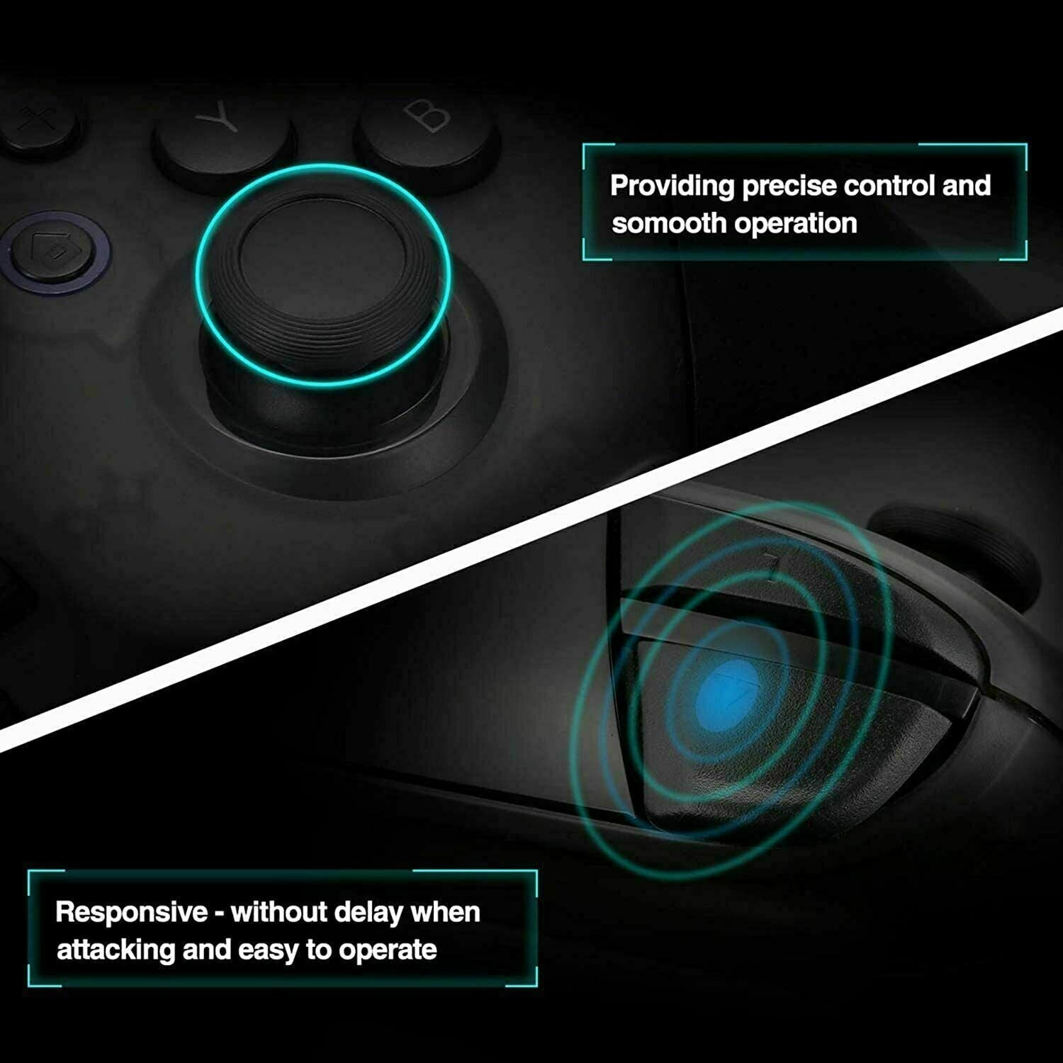Puce Gaia Pro Wireless Game Controller for Nintendo with ergonomic joystick, buttons, and remote design for gaming.