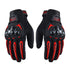 Puce Gaia racing motorcycle motocross riding dirt bike full finger gloves showing reinforced palms and secure wrist straps.