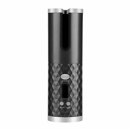Puce Gaia cordless LCD hair curler with ceramic barrel, auto rotating design, ideal for creating waves and curls.
