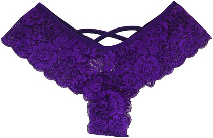 Puce Gaia 4-pack women’s lace thong underwear set featuring sexy G-string lingerie in delicate lace fabric.