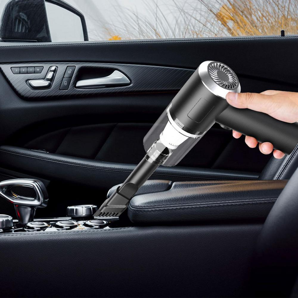 Puce Gaia 120W cordless handheld vacuum cleaner for car cleaning, compact and portable with ergonomic design.
