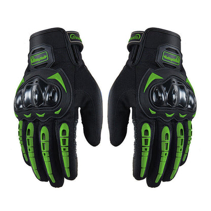 Puce Gaia racing motorcycle motocross dirt bike full finger riding gloves, tech accessories, with protective padding and grip features.