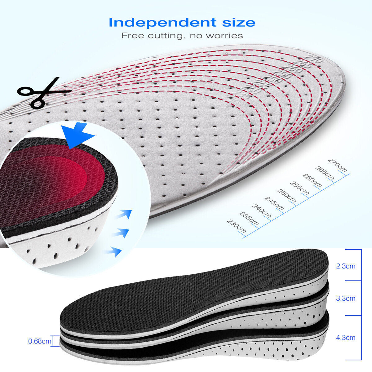 Puce Gaia invisible height increase insoles with heel lift for men and women, designed to add extra height comfortably.