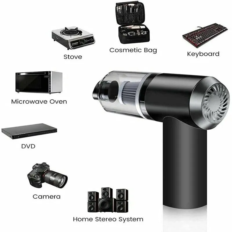 Puce Gaia 120W cordless handheld vacuum cleaner for cars, small portable mini design with ergonomic handle and dust container.