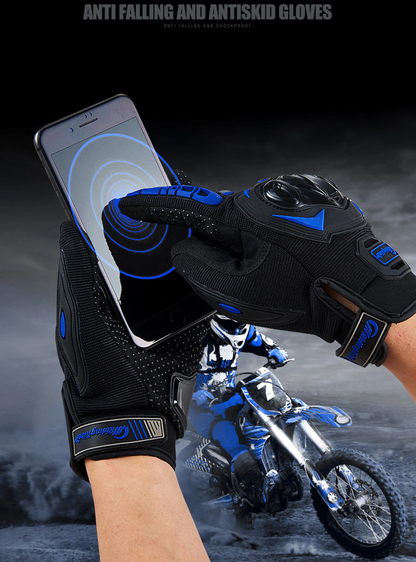 Puce Gaia full finger racing motorcycle gloves for motocross dirt bike riding, featuring durable tech accessories and protective design.