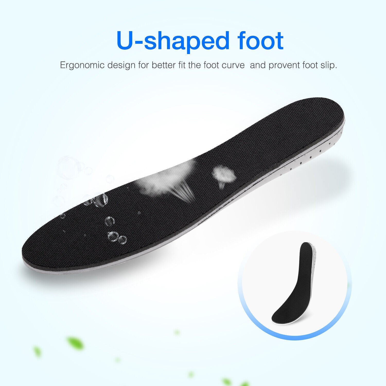 Invisible height increase insoles by Puce Gaia for men and women, showing heel lift design inside a shoe.