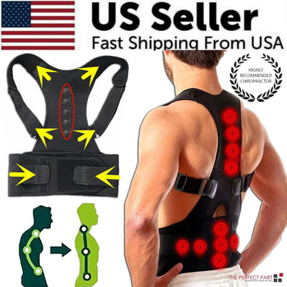 Puce Gaia posture corrector support magnetic back shoulder brace belt band, designed for improved posture and back support.