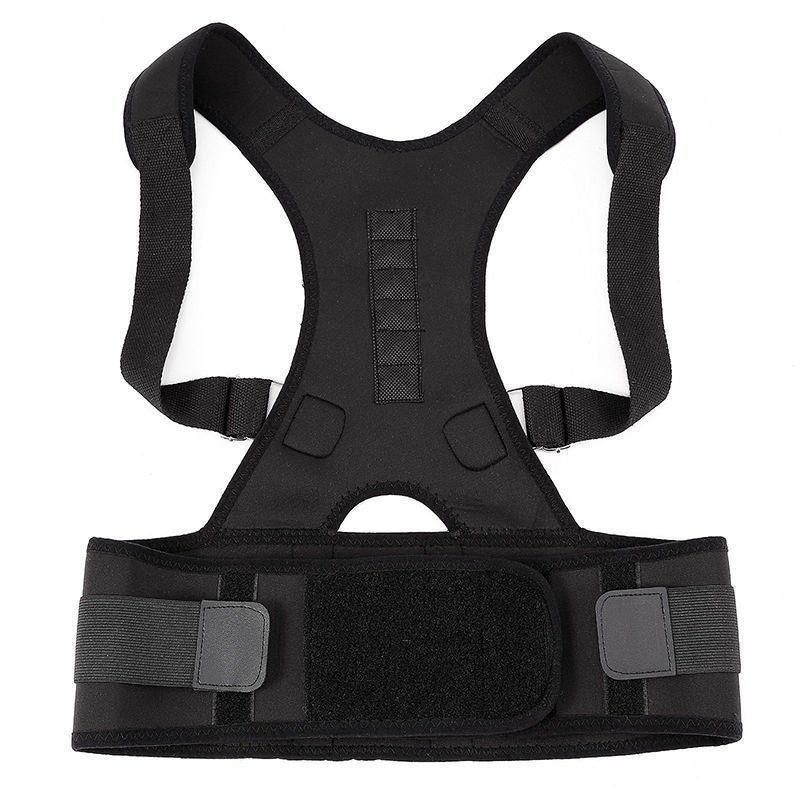 Puce Gaia posture corrector support magnetic back shoulder brace belt band for improved spinal alignment and posture.