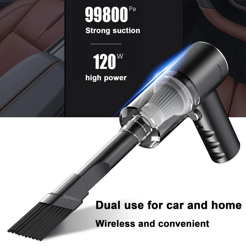 Puce Gaia 120W cordless handheld vacuum cleaner for car, small and portable, with ergonomic design and lightweight construction.