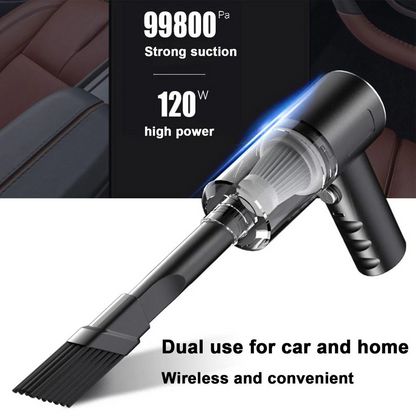 Puce Gaia 120W cordless handheld vacuum cleaner for car, small and portable, with ergonomic design and lightweight construction.