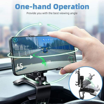 Puce Gaia universal car dashboard mount holder stand clip for cell phones, featuring adjustable clamp and cradle for secure fit.