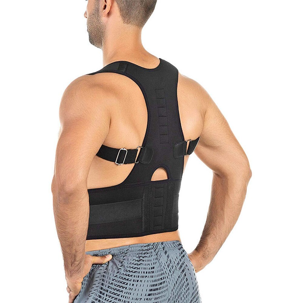 Puce Gaia magnetic posture corrector support brace with adjustable shoulder strap and back belt for improved posture.