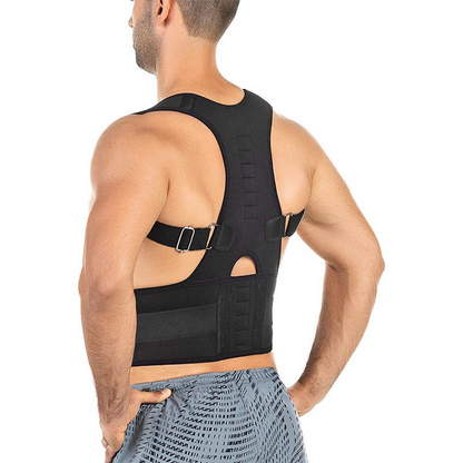 Puce Gaia magnetic posture corrector support brace with adjustable shoulder strap and back belt for improved posture.
