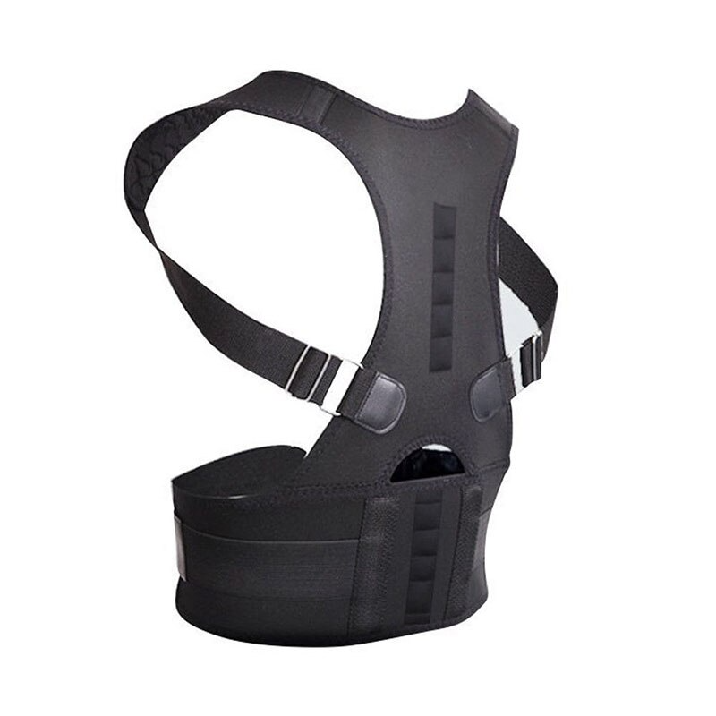 Puce Gaia posture corrector support magnetic back shoulder brace belt, adjustable tech accessory for improved alignment and comfort.