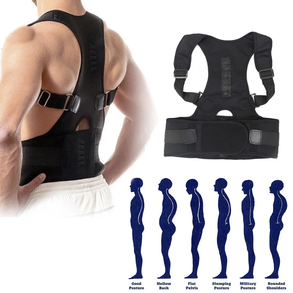 Puce Gaia posture corrector support magnetic back shoulder brace belt band for improved posture and back support.