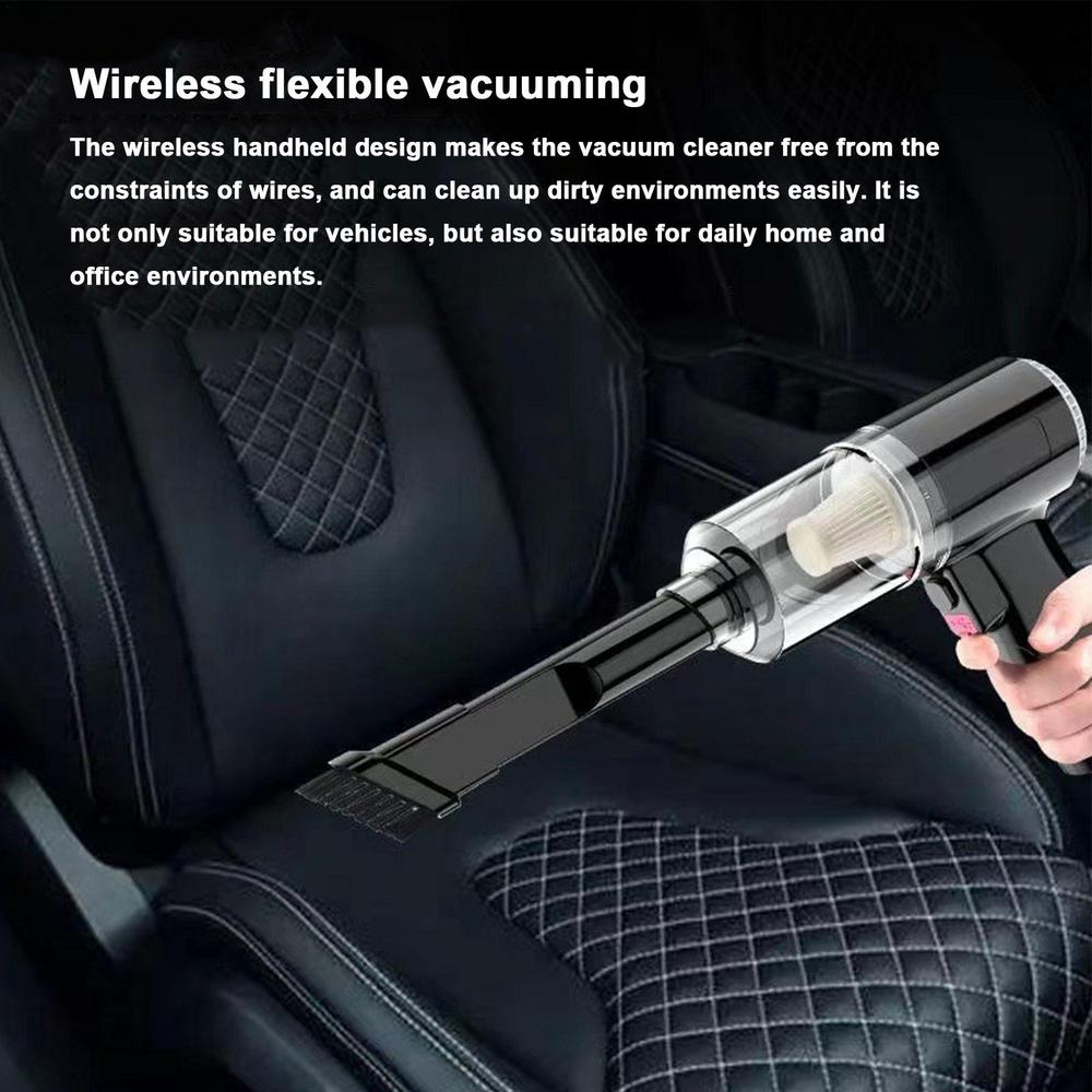 Puce Gaia 120W cordless handheld vacuum cleaner for cars, compact mini portable design, ideal for auto cleaning and tech accessories.