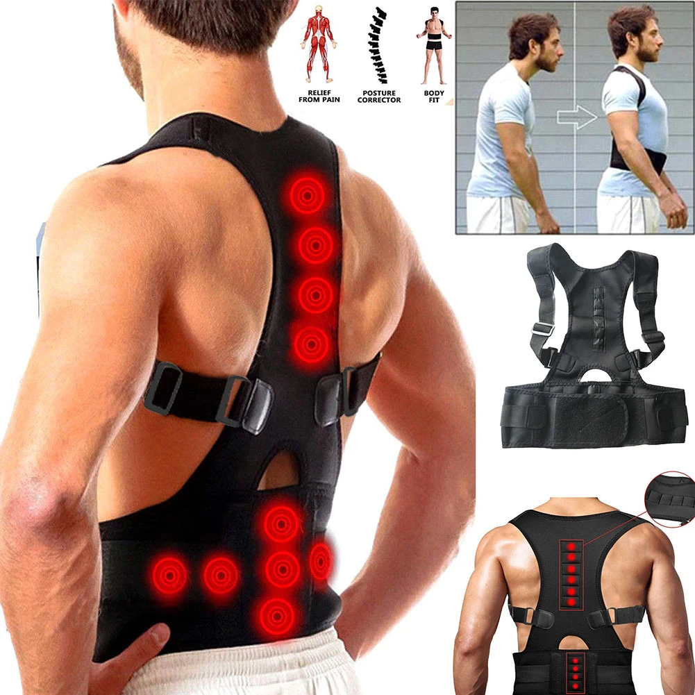 Puce Gaia posture corrector support magnetic back and shoulder brace belt band, designed for improved spinal alignment and comfort.