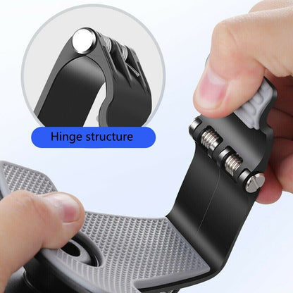 Puce Gaia universal car dashboard mount holder stand with clamp and cradle for cell phones, mounted on a vehicle dashboard.