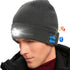 Pink Iolaus wireless Bluetooth LED hat with built-in music speakers, ideal for winter outdoor activities.