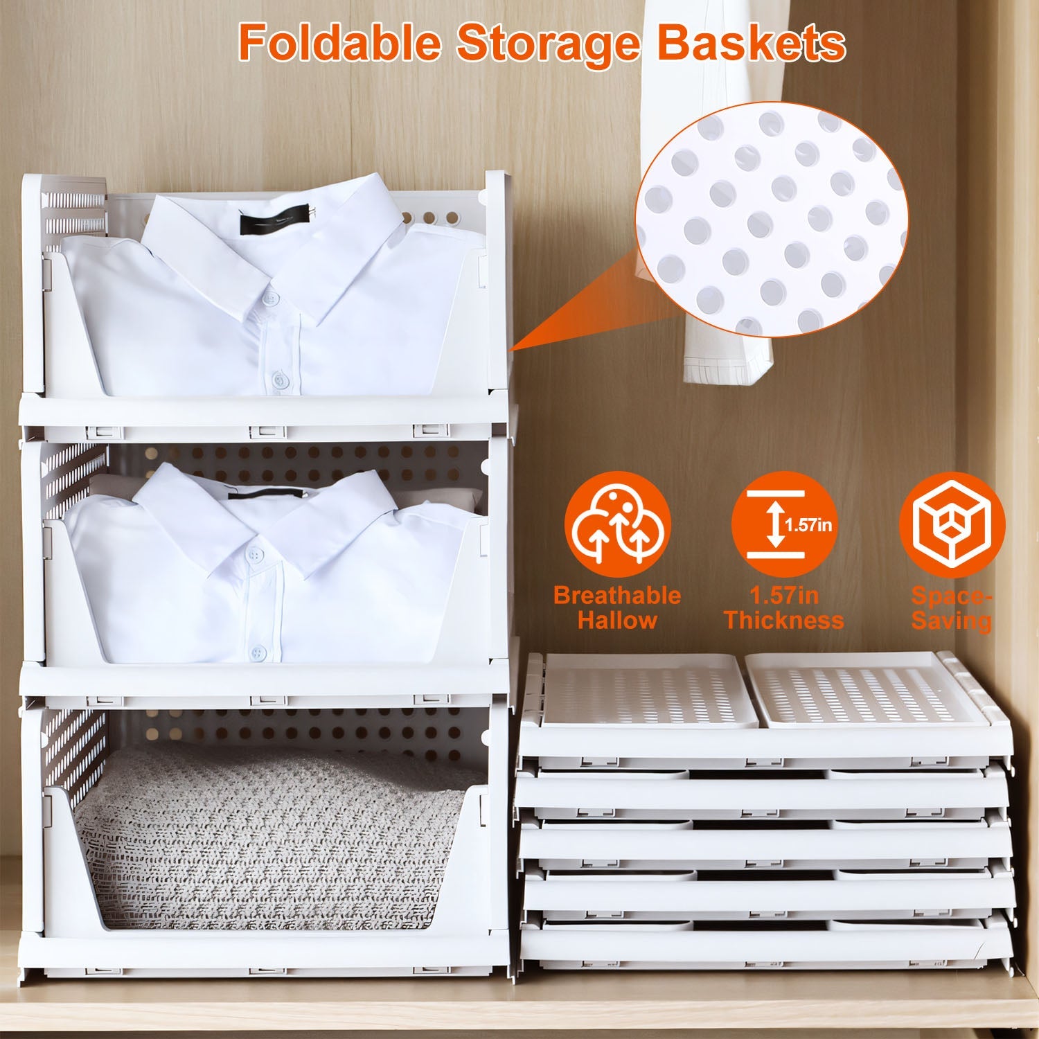 Four stackable Pear Daisy plastic storage boxes with slide rails, ideal for organizing living room or home essentials.