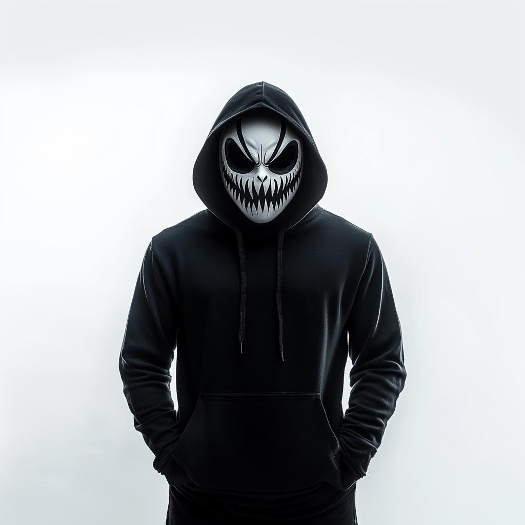 Start2Finish grinning demon mask featuring a scary 3D printed horror villain design for Halloween cosplay costumes