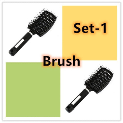 CJDropshipping anti-knot hairbrush for women, detangling brush with ergonomic handle, designed for smooth, tangle-free hair grooming.