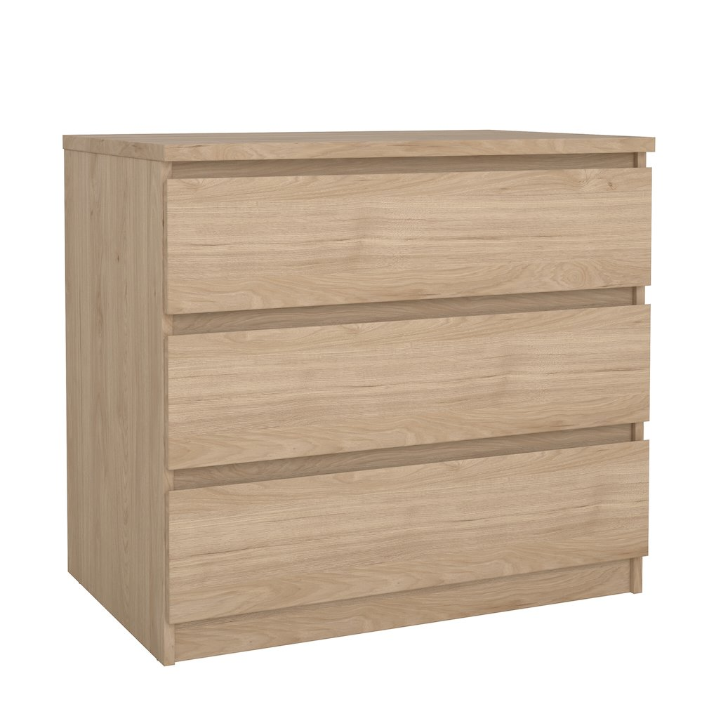Scottsdale 3 Drawer Chest by Start2Finish in Jackson Hickory wood with three spacious drawers and modern furniture design.