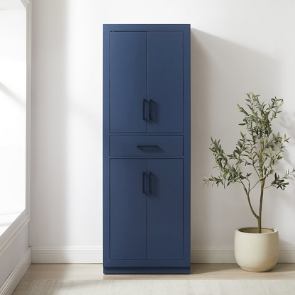Start2Finish Isla Kitchen Storage Pantry furniture with multiple shelves and doors for organized pantry storage.