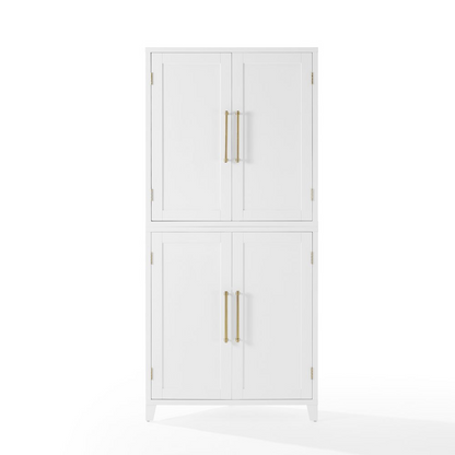 Start2Finish Roarke corner kitchen storage pantry cabinet with adjustable shelves and door for organized kitchen storage.