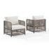 Granite Bay 2-piece wicker outdoor chair set by Start2Finish, featuring two comfortable chairs with cushions for patio relaxation.