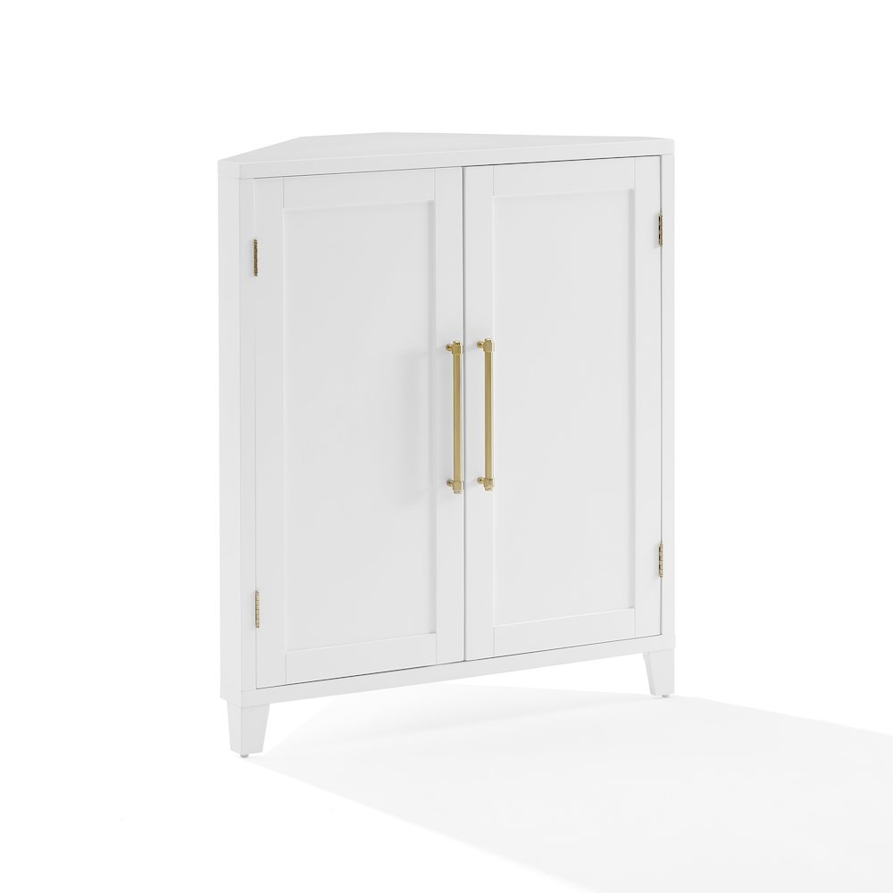 Start2Finish Roarke stackable corner kitchen storage pantry with multiple shelves and compartments for organized food storage.