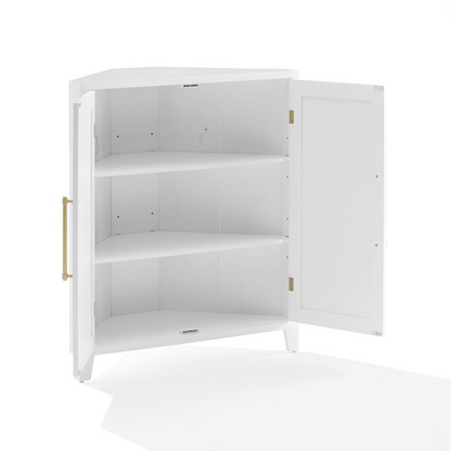 Start2Finish Roarke stackable corner kitchen storage pantry with adjustable shelves and organized interior for optimal space use.