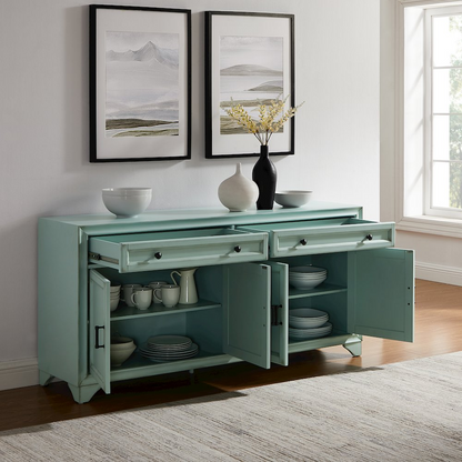 Start2Finish Tara sideboard furniture with sleek wooden finish and modern design, featuring multiple storage cabinets and drawers.