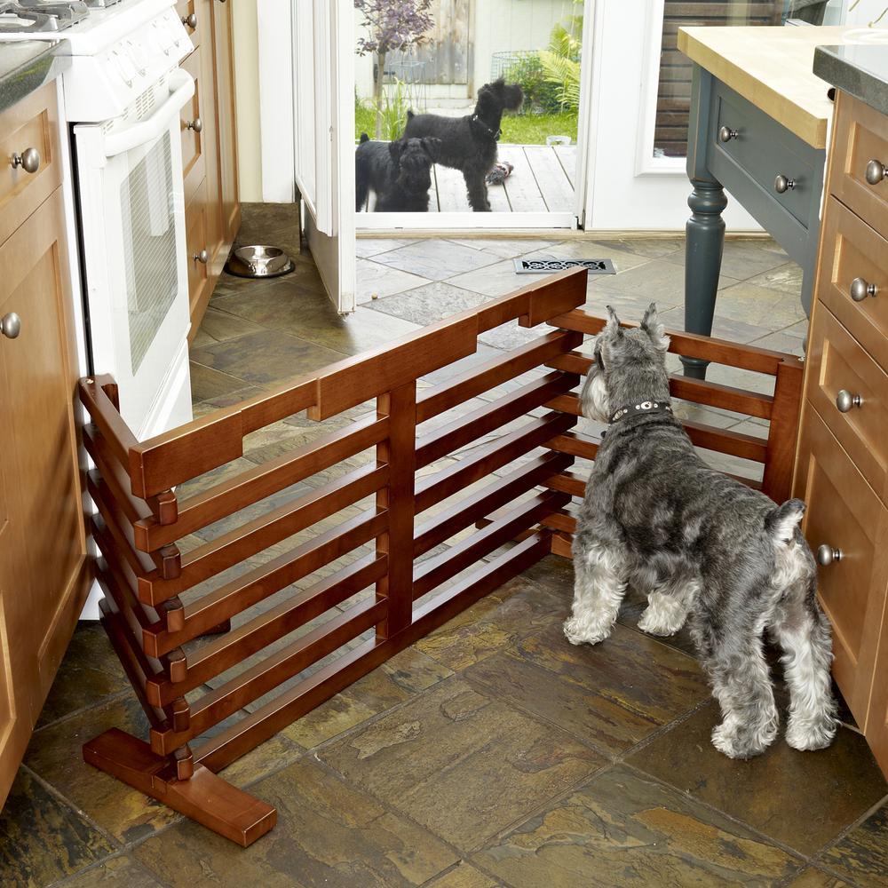 Start2Finish Hi Gate-N-Crate folding pet gate, black metal with adjustable panels and secure locking mechanism.