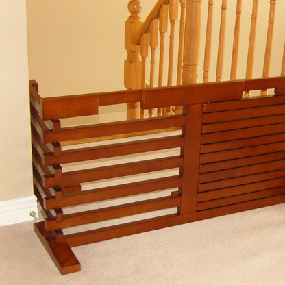 Start2Finish Hi Gate-N-Crate folding pet gate with adjustable panels and secure latch, suitable for indoor use to contain pets.