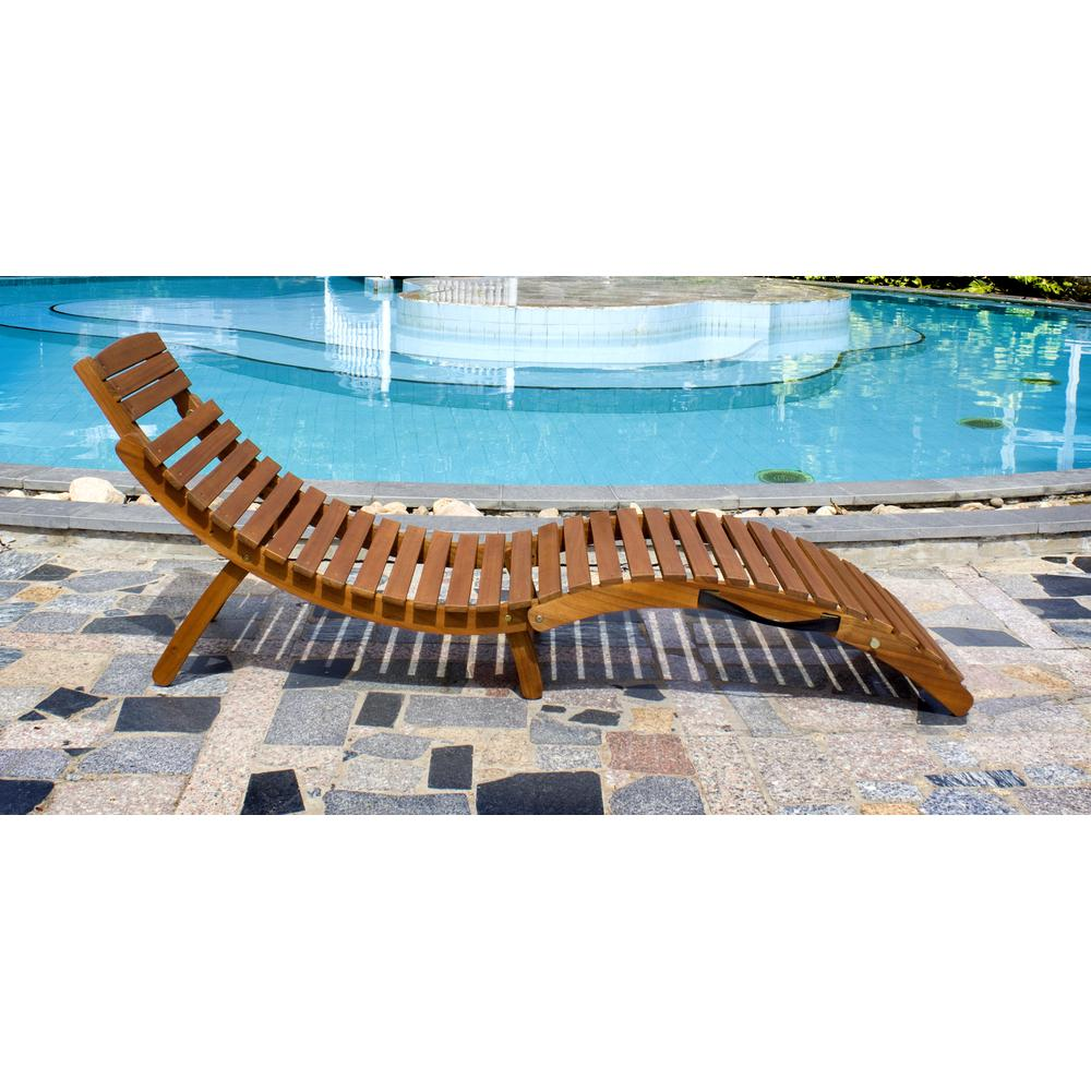 Start2Finish curved folding chaise lounger with a cushioned surface and adjustable backrest, designed for outdoor relaxation.