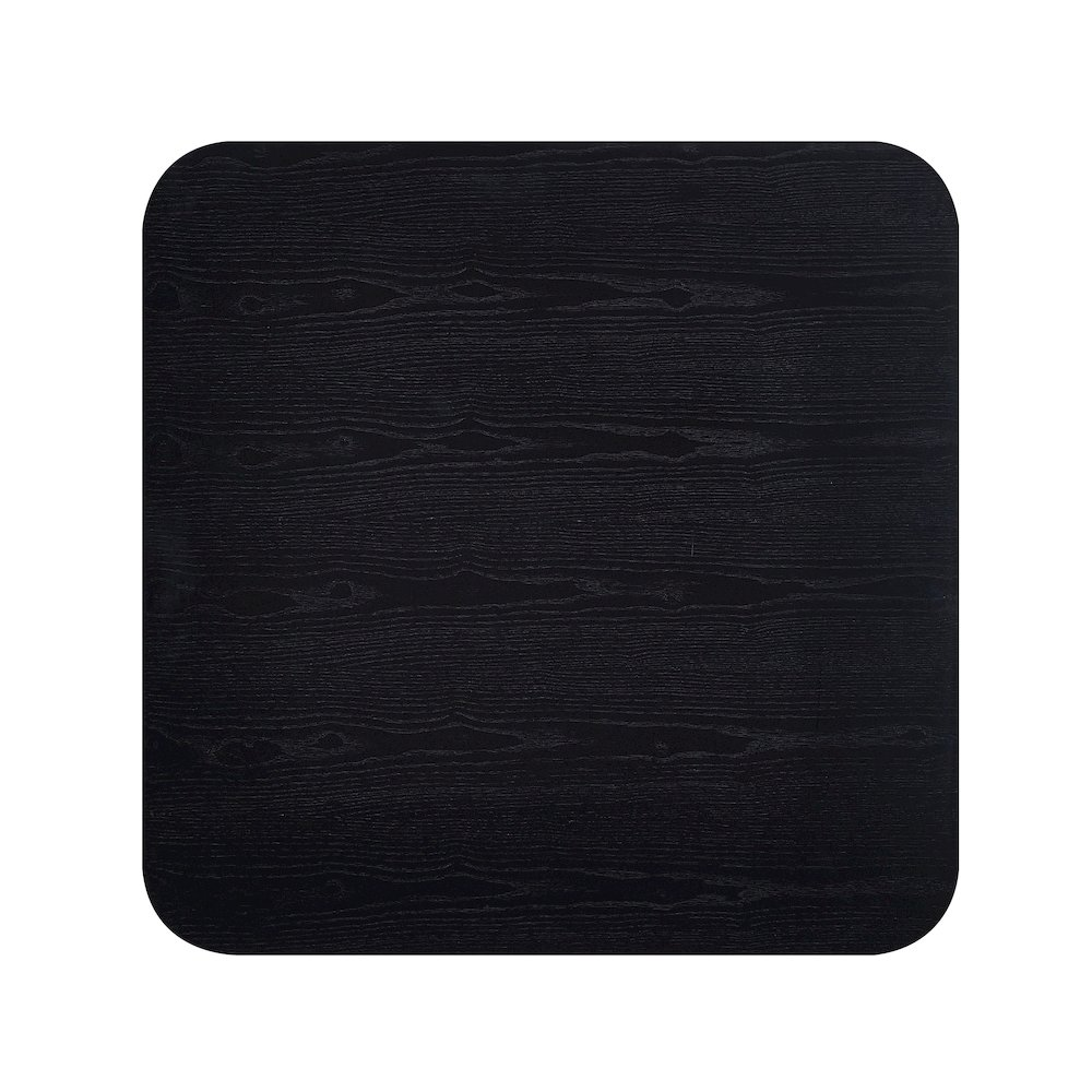 Square modern wood coffee table in black ash finish with clean lines, designed by Start2Finish.