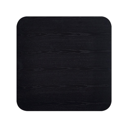 Square modern wood coffee table in black ash finish with clean lines, designed by Start2Finish.