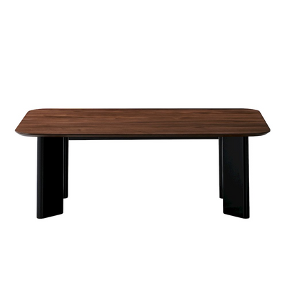 Modern walnut wood coffee table with rectangular shape, sleek design, and sturdy construction from Start2Finish.