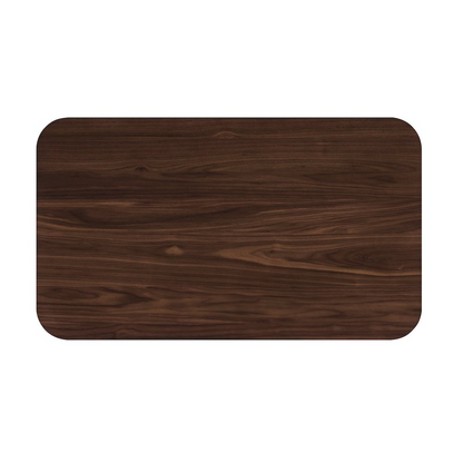 Modern Joss rectangular wood coffee table in walnut finish, featuring sleek design and sturdy construction.
